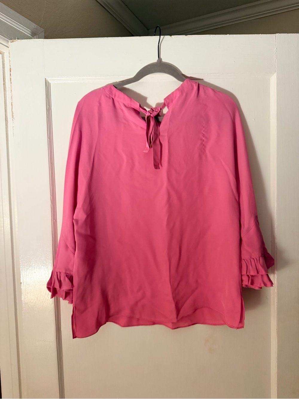 💗 Kobi Halperin 100% Silk Ruffle Sleeve Blouse – Size Medium 💗 - Picture 4 of 5